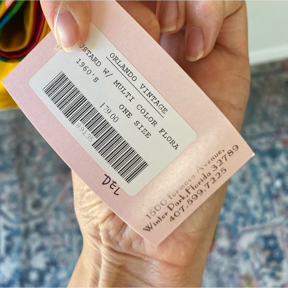 VTG 60s Top Cape Hippie Yellow Hawaiian Cotton Tunic Boho One Size Handmade - Picture 11 of 16